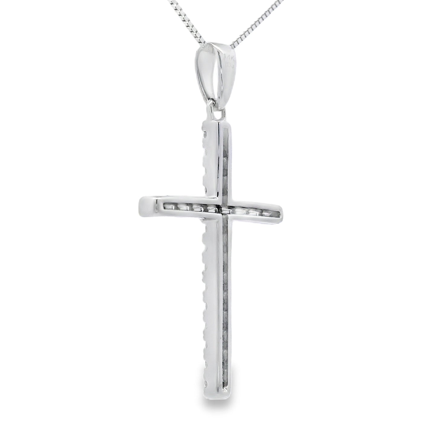 .21ct Diamond Cross Religious Pendant 14KT White Gold Bids.com