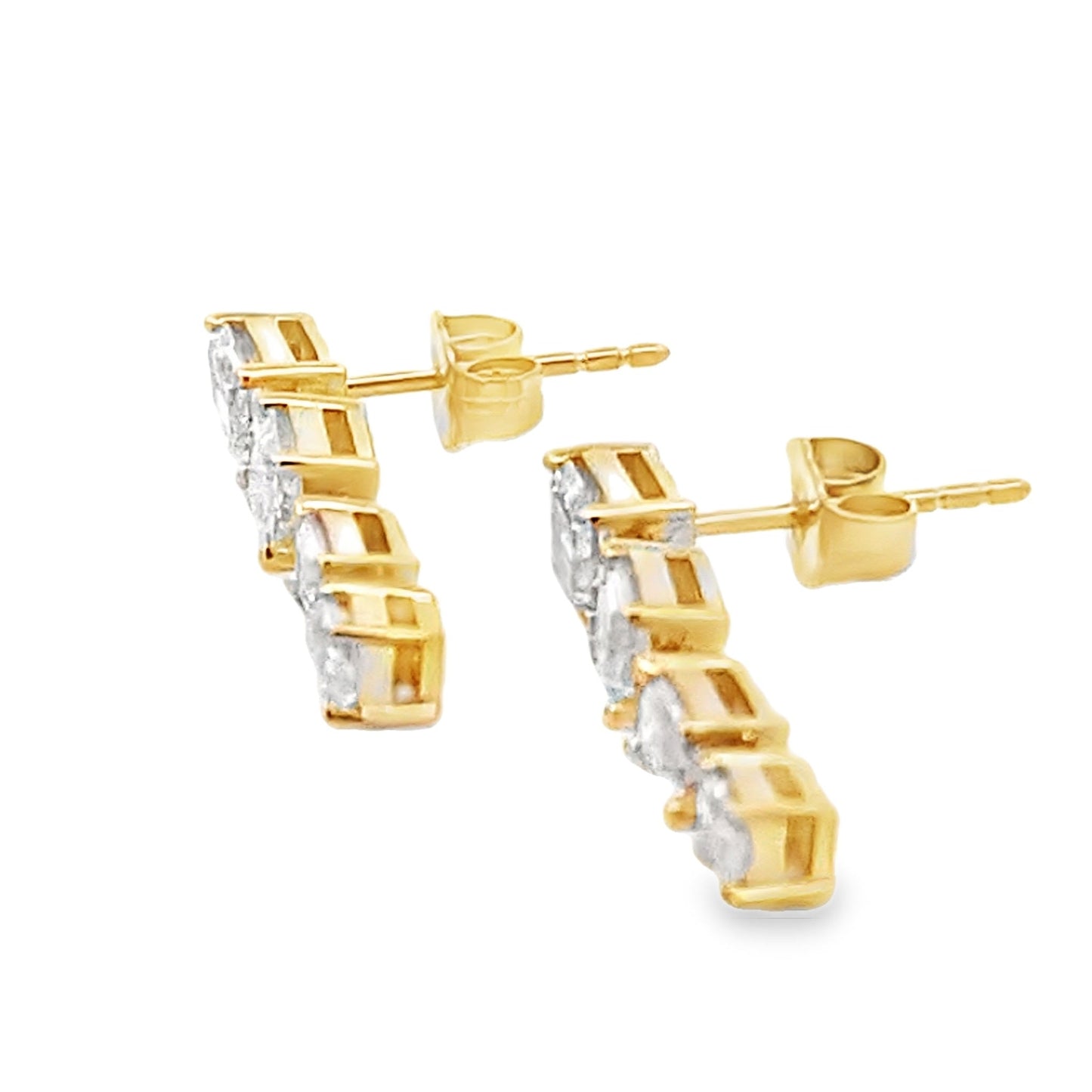 Lab Grown Diamond Dangle Earrings 14KT Yellow Gold Bids.com