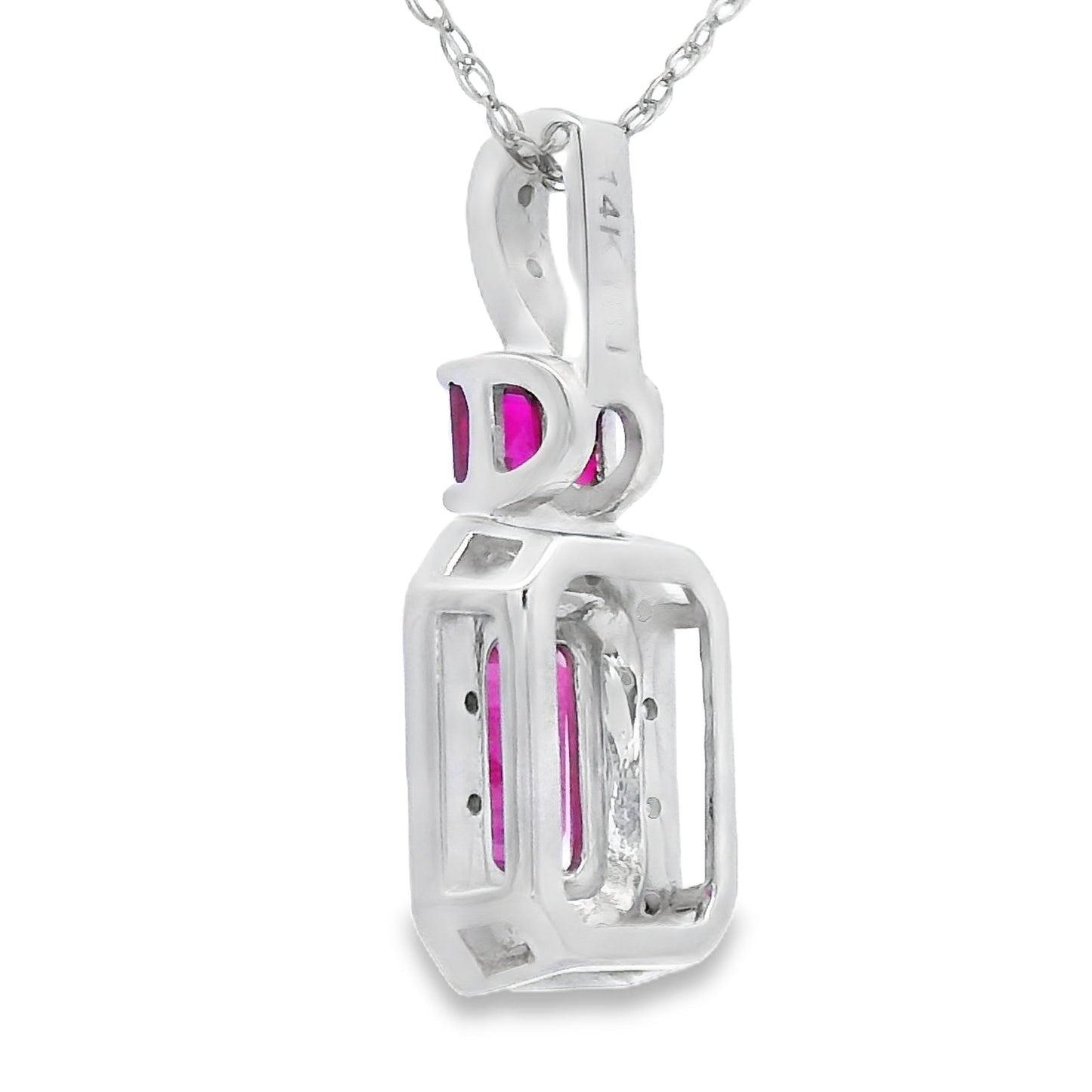 .82ct Ruby Diamond Fashion Pendants 14KT White Gold Bids.com