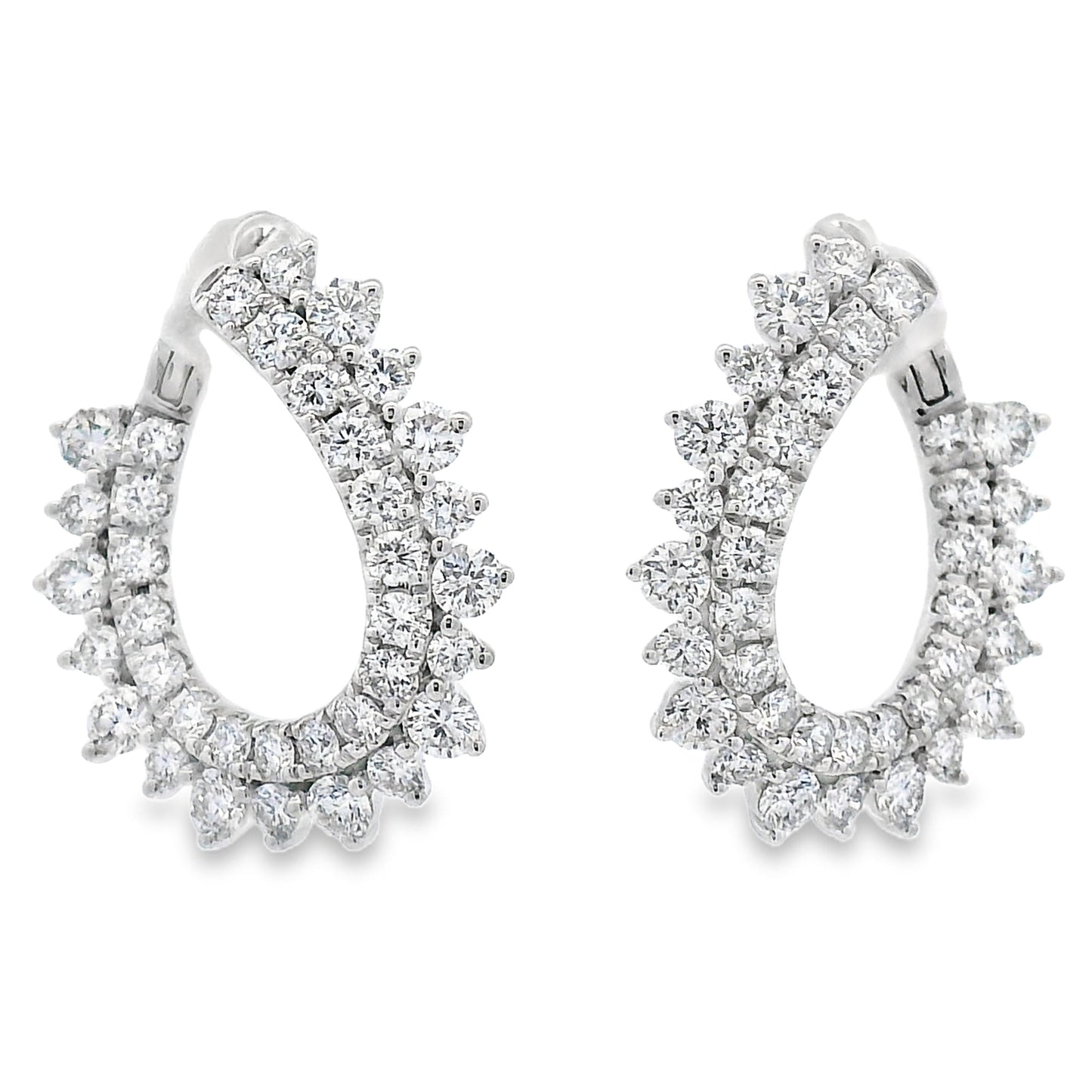 1.50ct Lab Grown Diamond Hoop Earrings 14KT White Gold Bids.com