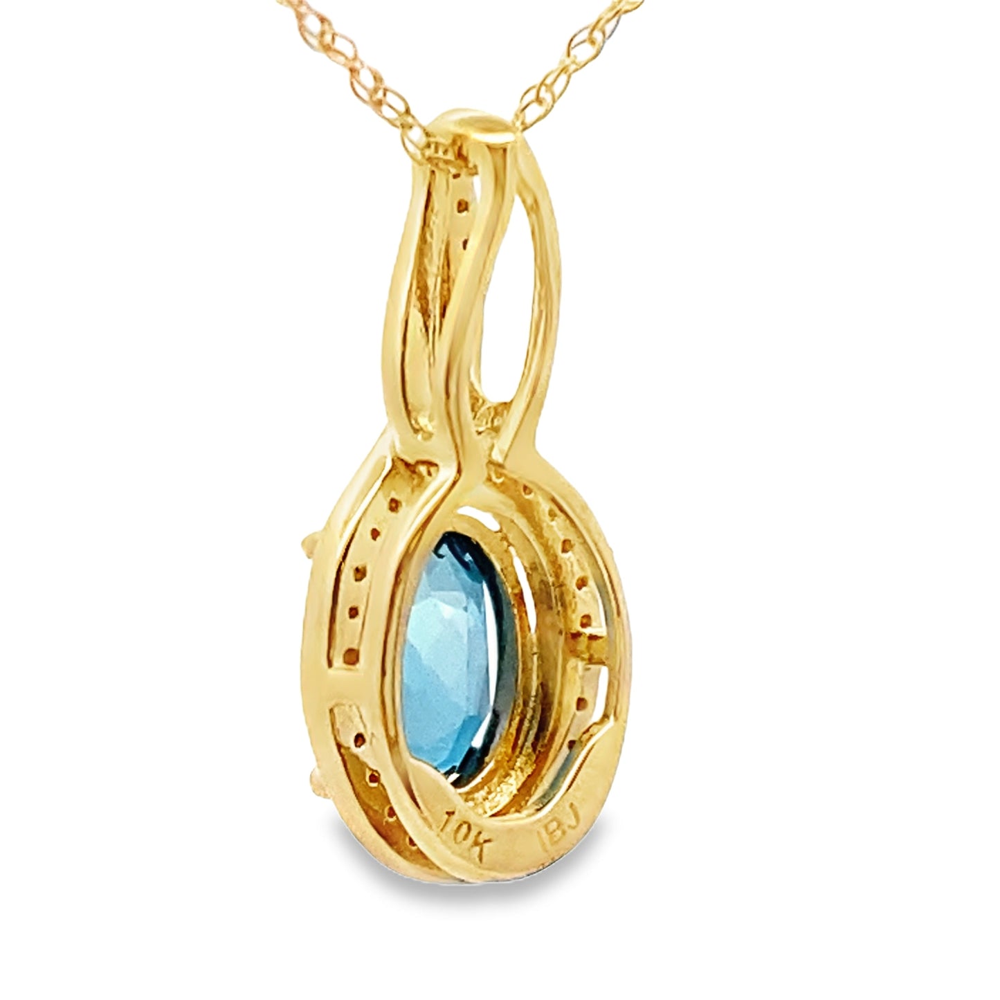 London Blue Topaz Fashion Pendants 10KT Yellow Gold Bids.com