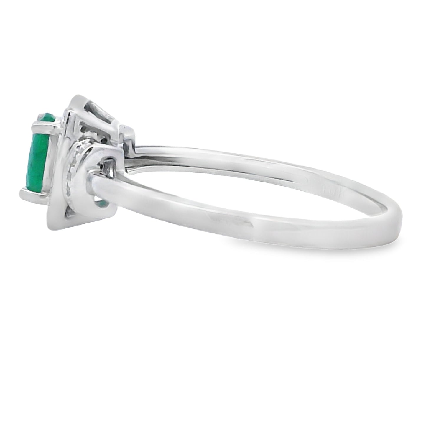 Genuine .45ct Emerald Diamond Ring 10KT White Gold Bids.com