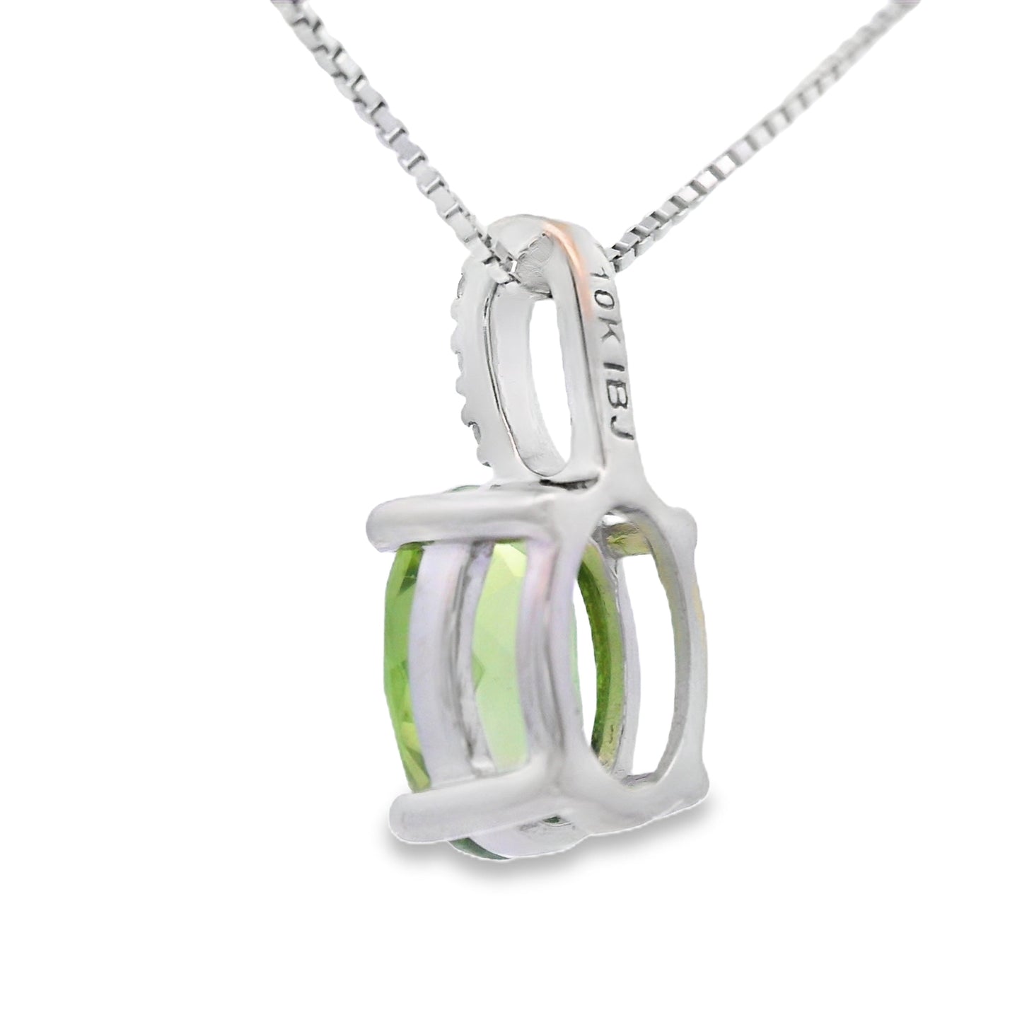 1.34ct Peridot Diamond Fashion Pendants 10KT White Gold Bids.com