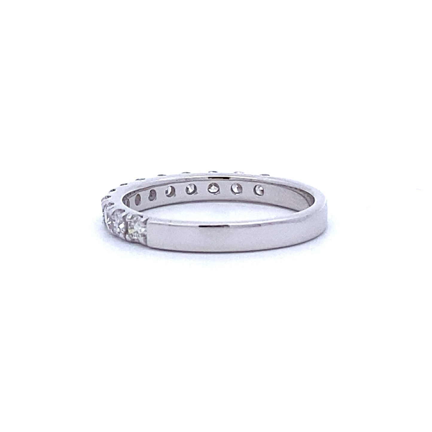 Natural .75ct Diamond Wedding Band Ring 14KT White Gold Bids.com