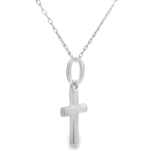 .05ct Diamond Cross Religious Pendant 14KT White Gold Bids.com