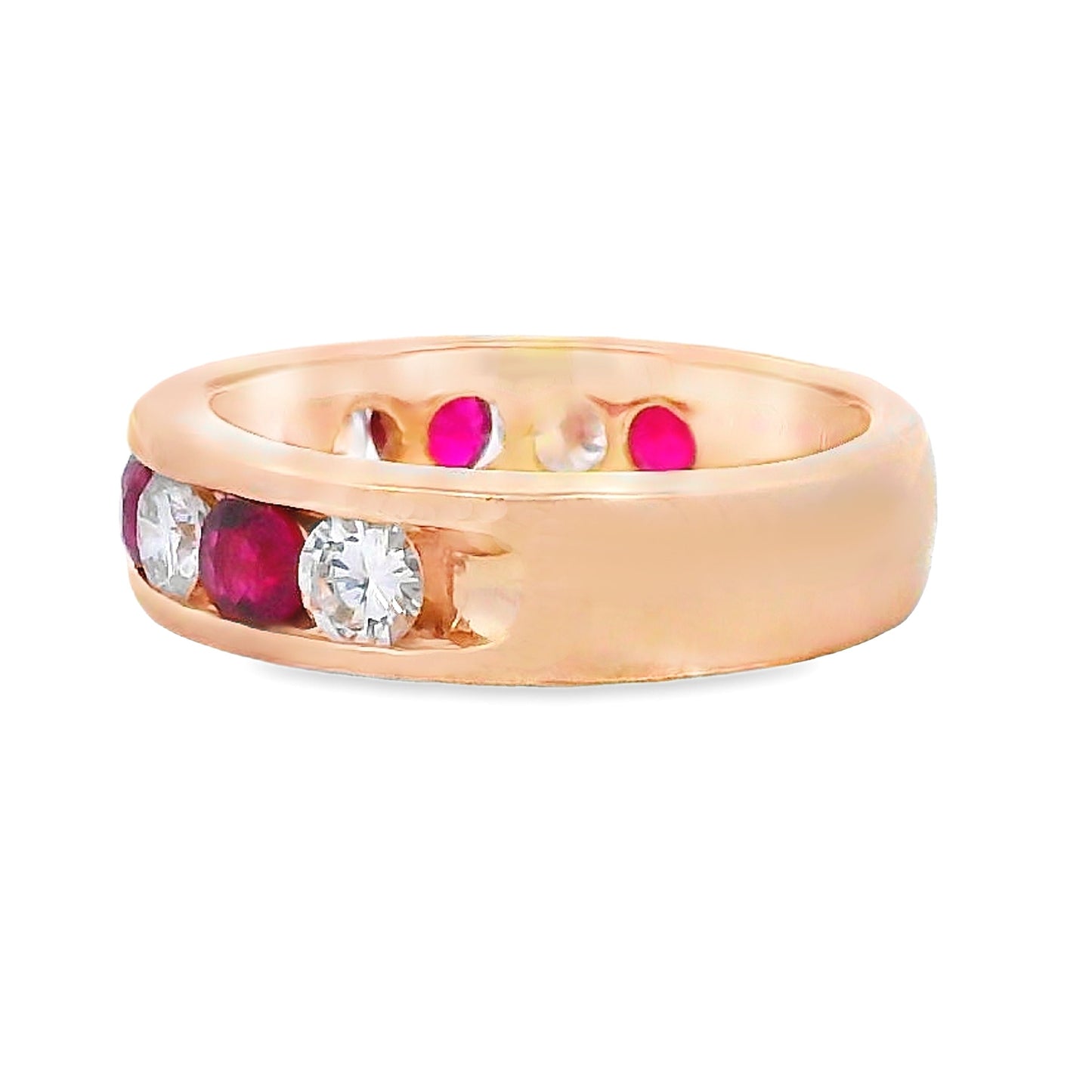 2.50ct Ruby Diamond Wedding Band Ring 14KT Yellow Gold Bids.com