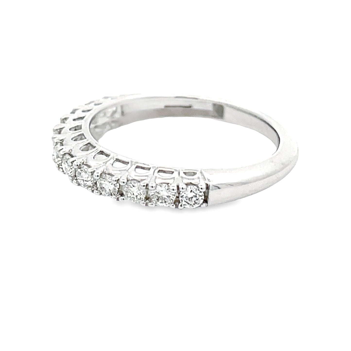 Genuine .50ct Diamond Wedding Band Ring 14KT White Gold Bids.com