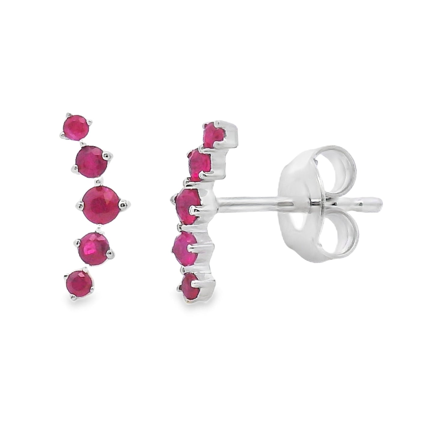 Genuine .24ct Ruby Earrings 14KT White Gold Bids.com