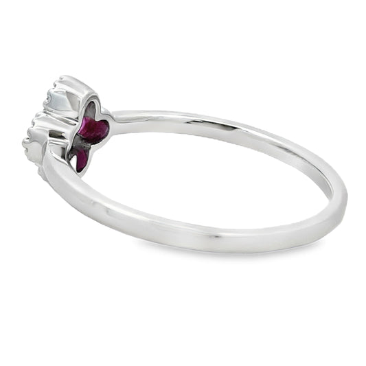 Natural .20ct Ruby Diamond Ring 10KT White Gold Bids.com