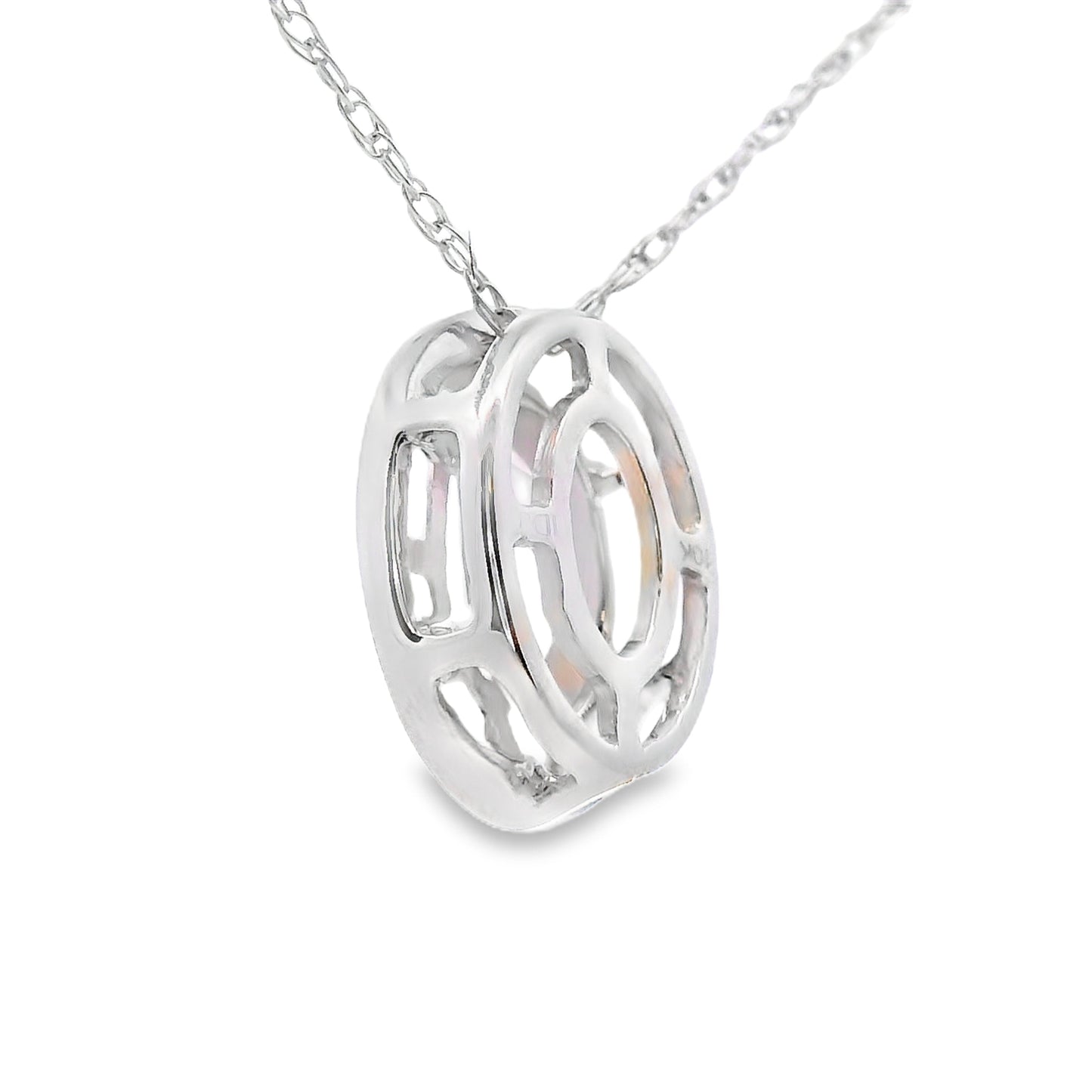 Rose Quartz Diamond Fashion Pendants 10KT White Gold Bids.com
