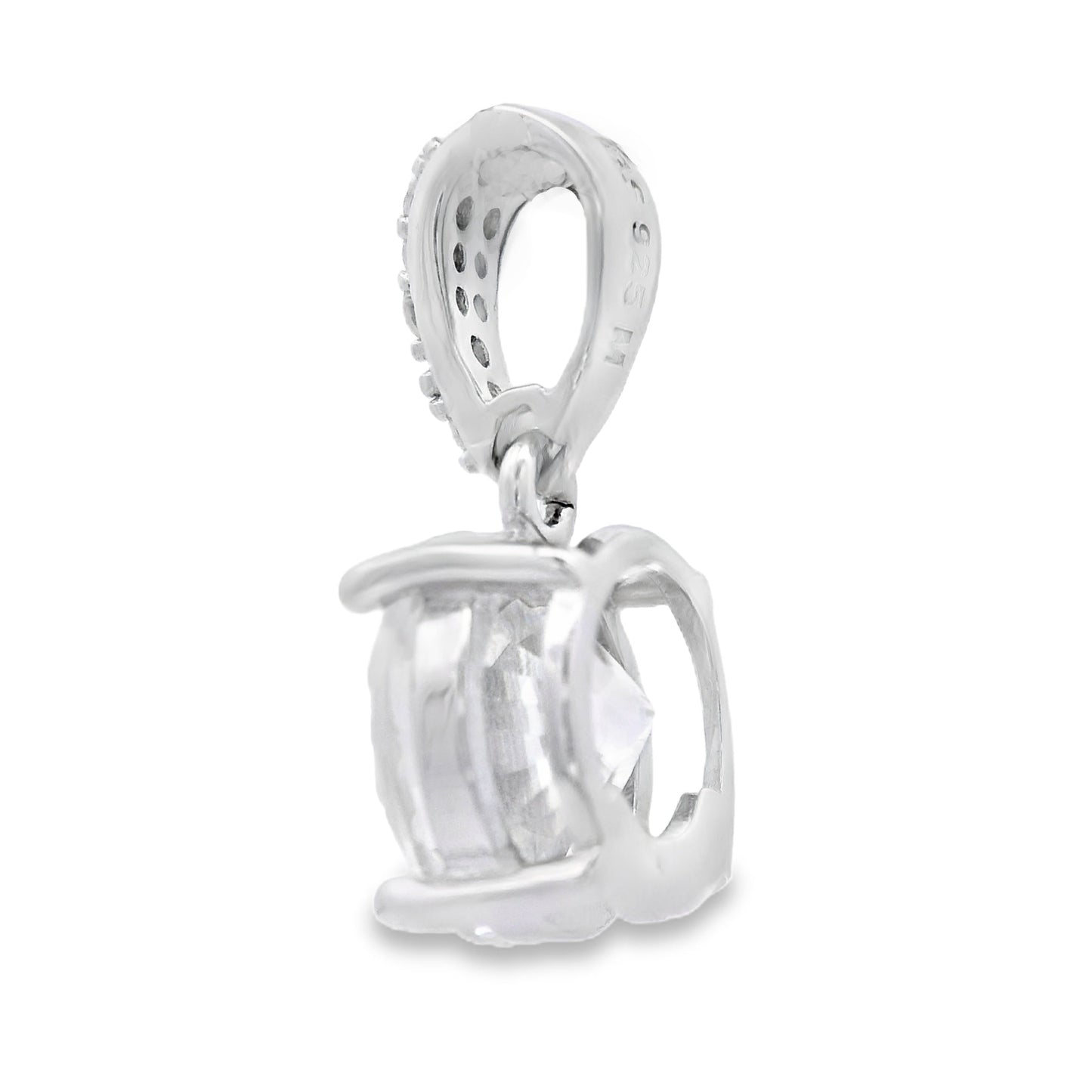 Genuine 2.00ct Moissanite Pendant Sterling Silver Bids.com