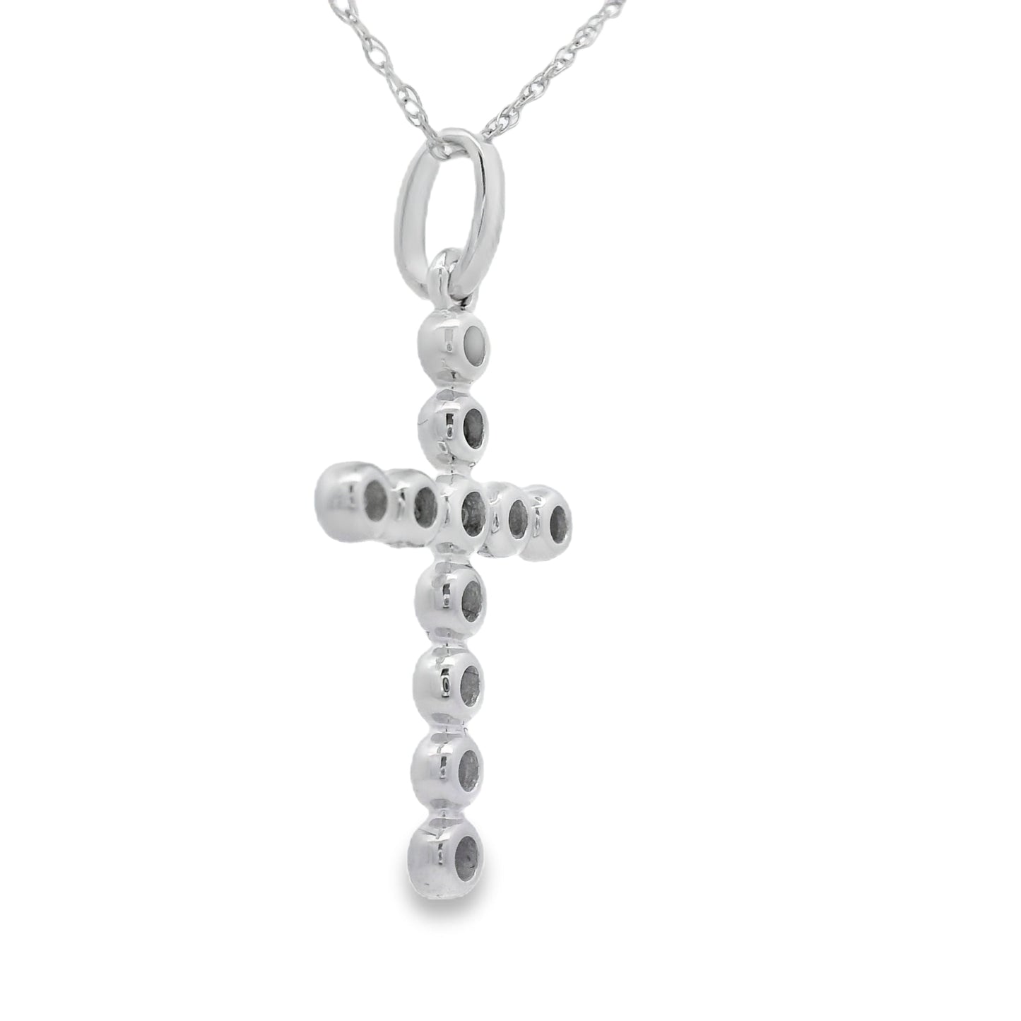 .20ct Diamond Cross Religious Pendant 14KT White Gold Bids.com