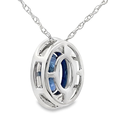 .59ct Sapphire Diamond Fashion Pendants 10KT White Gold Bids.com