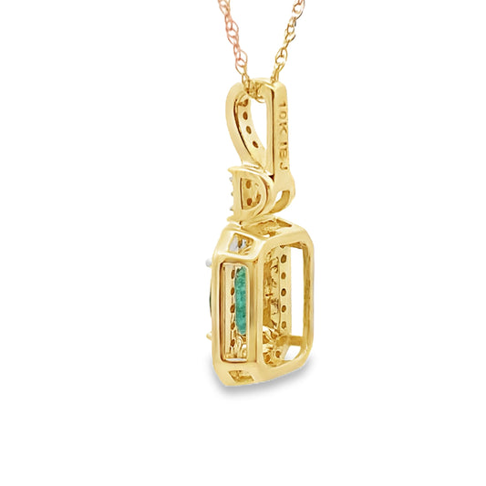.58ct Emerald Diamond Fashion Pendants 10KT Yellow Gold Bids.com