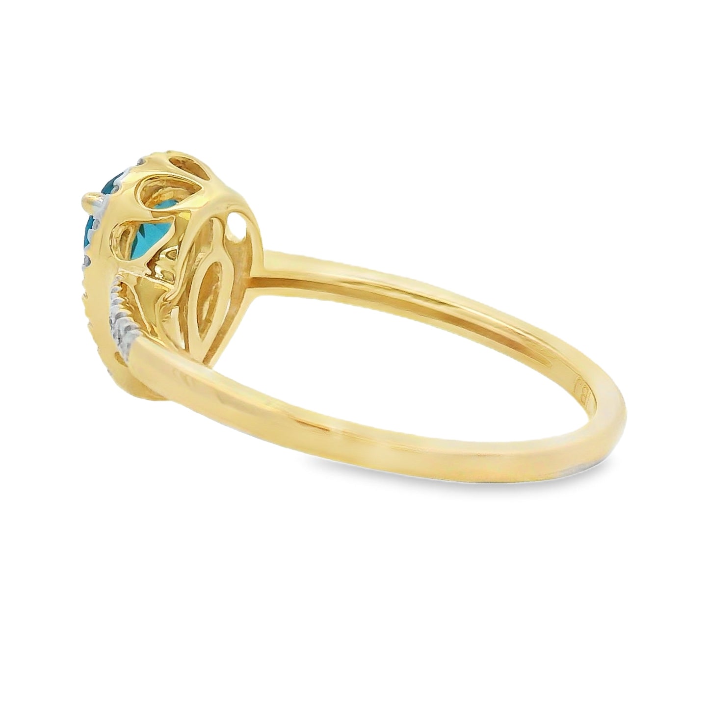 1.13ct London Blue Topaz Diamond Ring 14KT Yellow Gold Bids.com