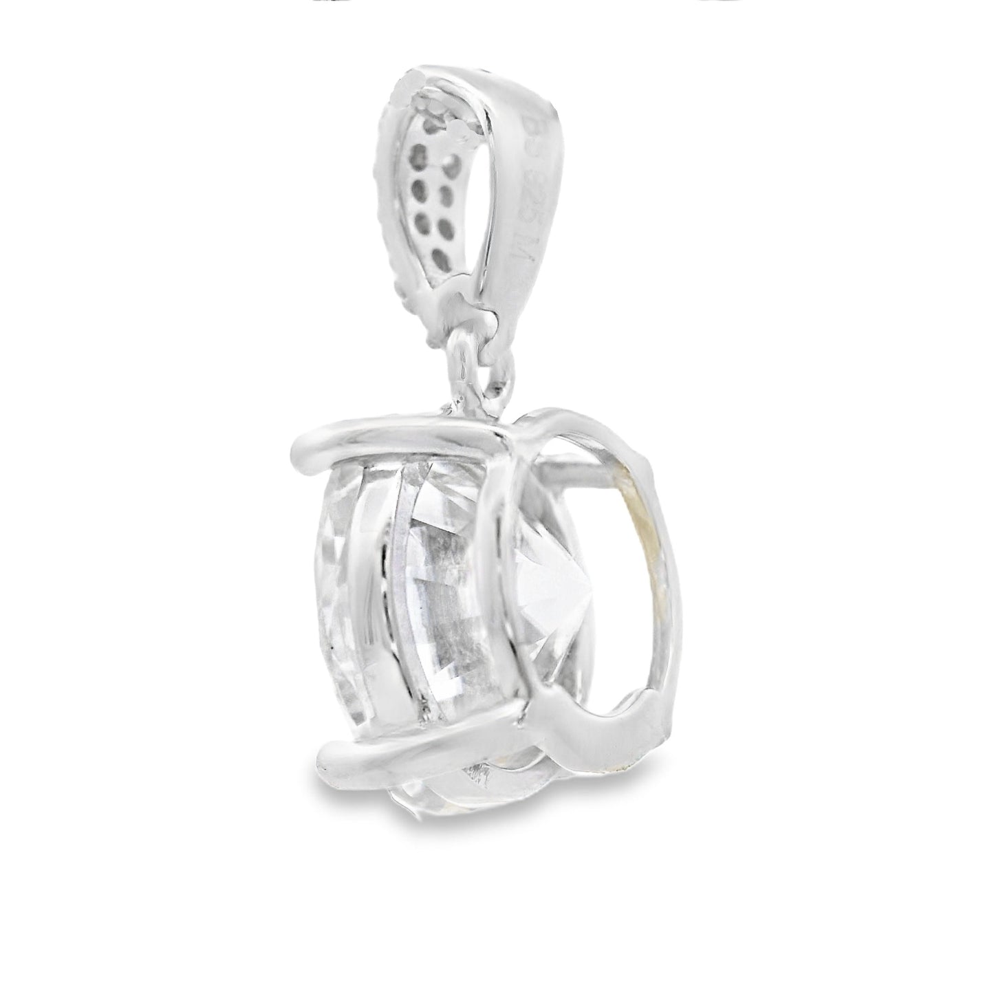 Genuine 4.00ct Moissanite Pendant Sterling Silver Bids.com