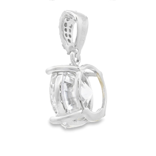 Genuine 4.00ct Moissanite Pendant Sterling Silver Bids.com
