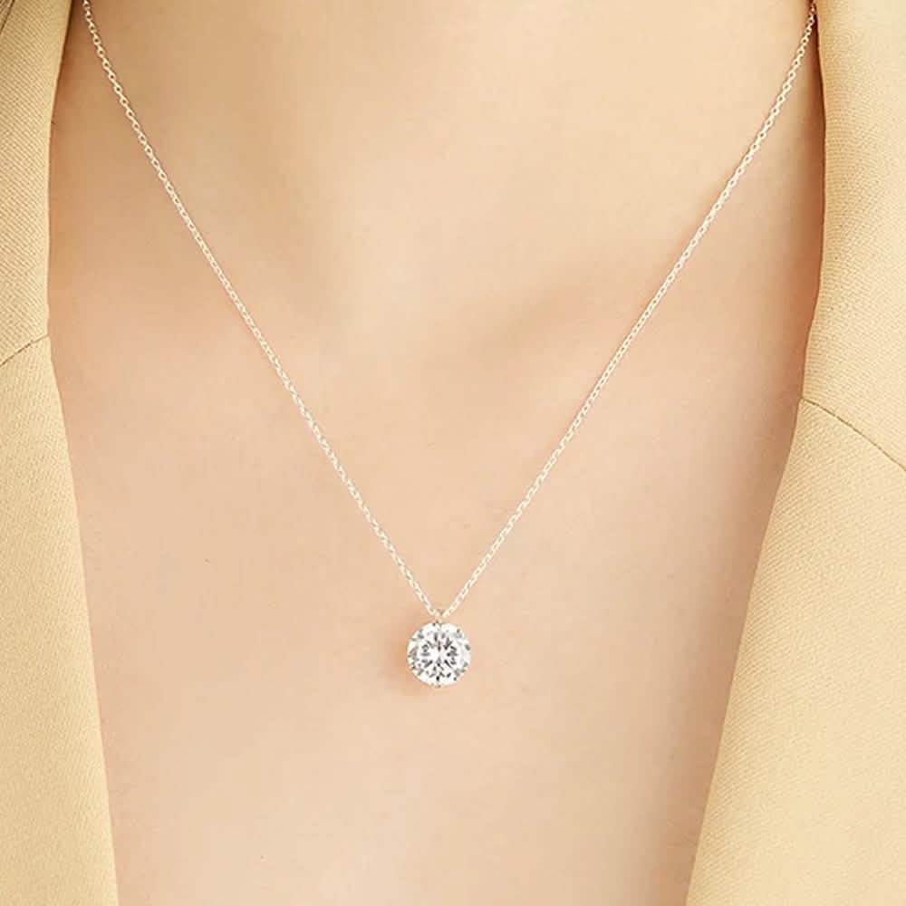 INALIS 925 Sterling Silver Pendant Dazzling 5A Clear Cubic Zirconia Romantic Necklaces DailySale