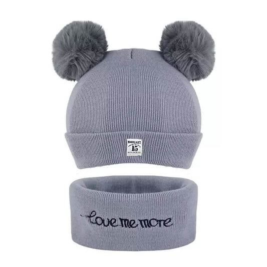 Infant Baby Winter Warm Knit Bobble Beanie Hat with Scarf Set DailySale