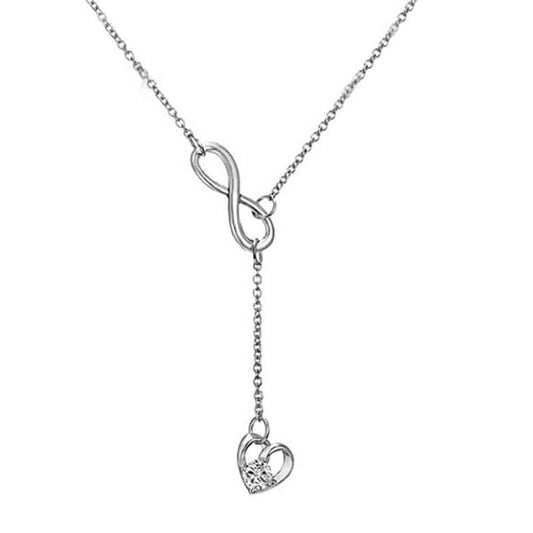 Infinity Heart Crystal Lariat Pendant Necklace DailySale