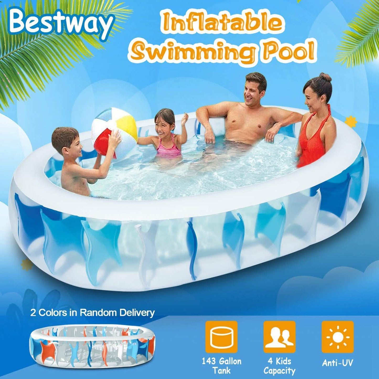 Inflatable Swimming Pool - 90x60x20" DailySale
