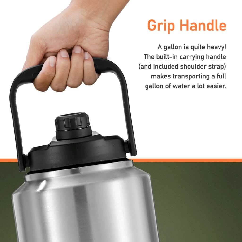 Insulated 1 Gallon Stainless Steel Wide Mouth Growler with Tactical Carrying Bag DailySale