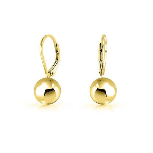 Italian Sterling Silver Leverback Ball Earrings DailySale