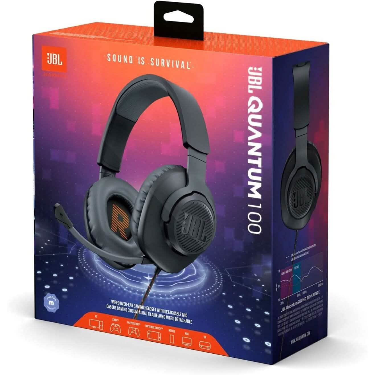 JBL Quantum 100 - Wired Over-Ear Gaming Headphones DailySale