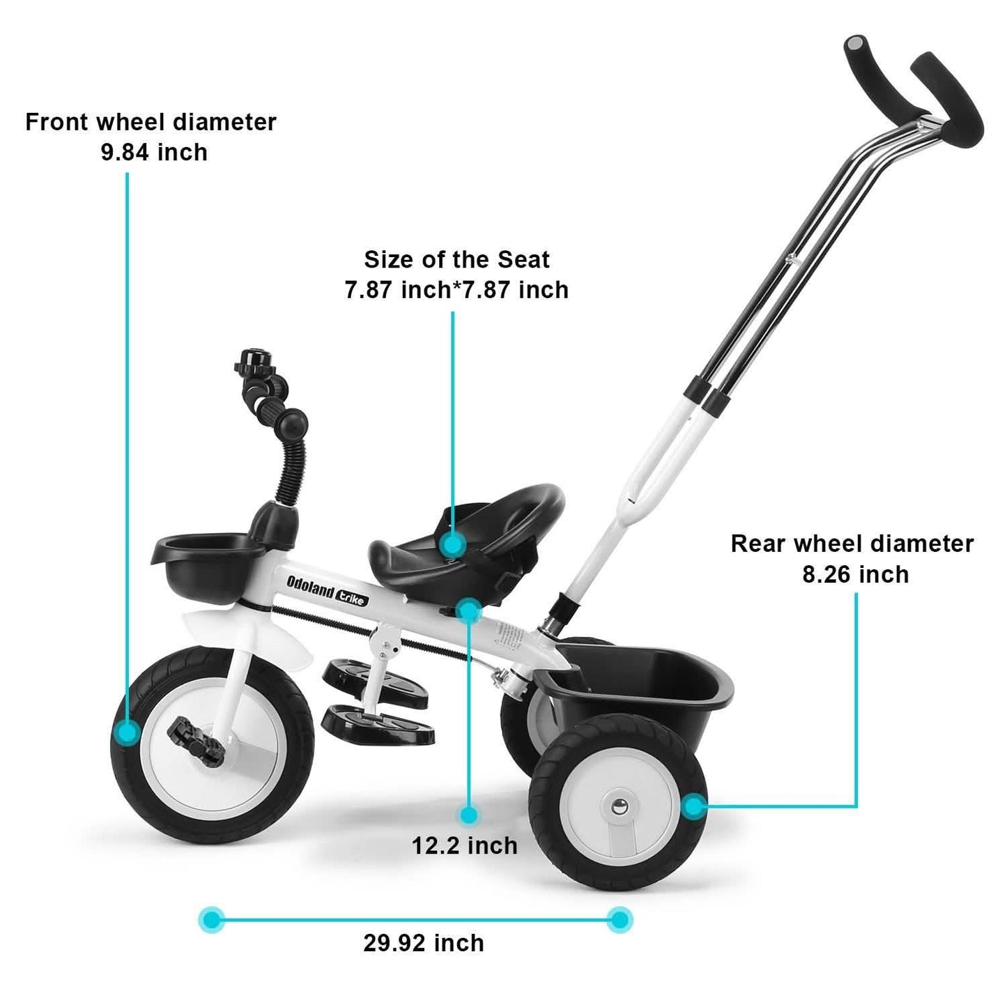 Kid Tricycle Stroller With Retractable Push Handle DailySale