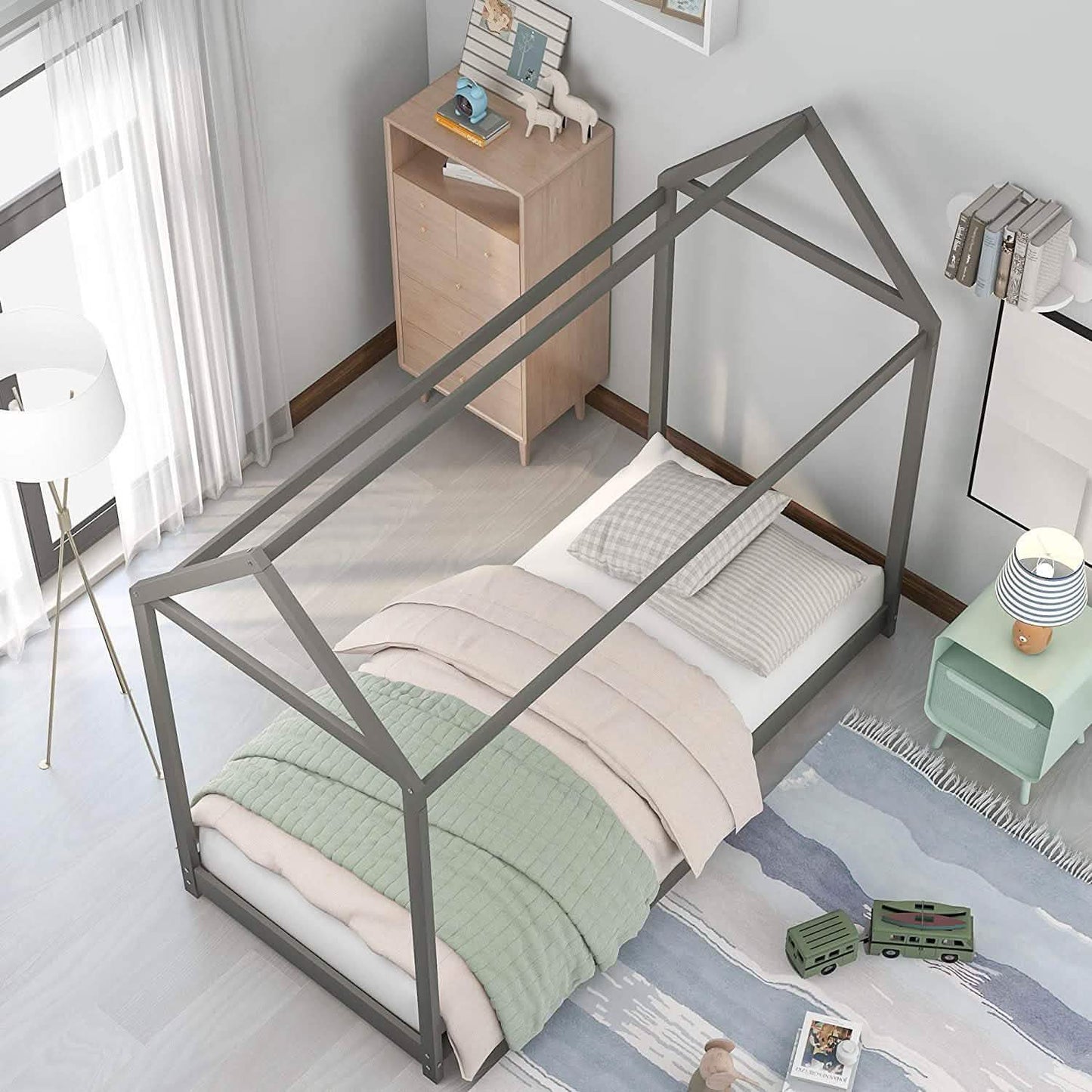 Kids House Bed Frame Twin Floor Bed DailySale