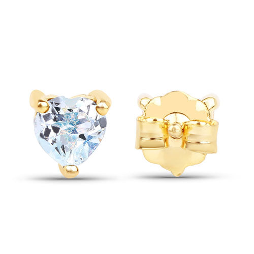0.70 Carat Genuine Blue Topaz 14K Yellow Gold Earrings Bids.com