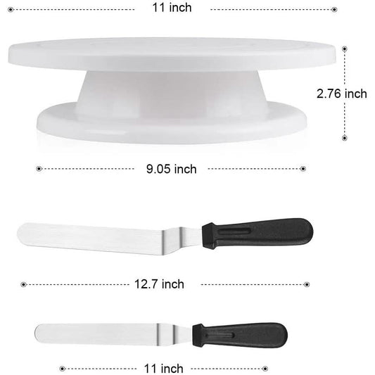 Kootek 11 Inch Rotating Cake Turntable with 2 Icing Spatula and 3 Icing Smoother DailySale