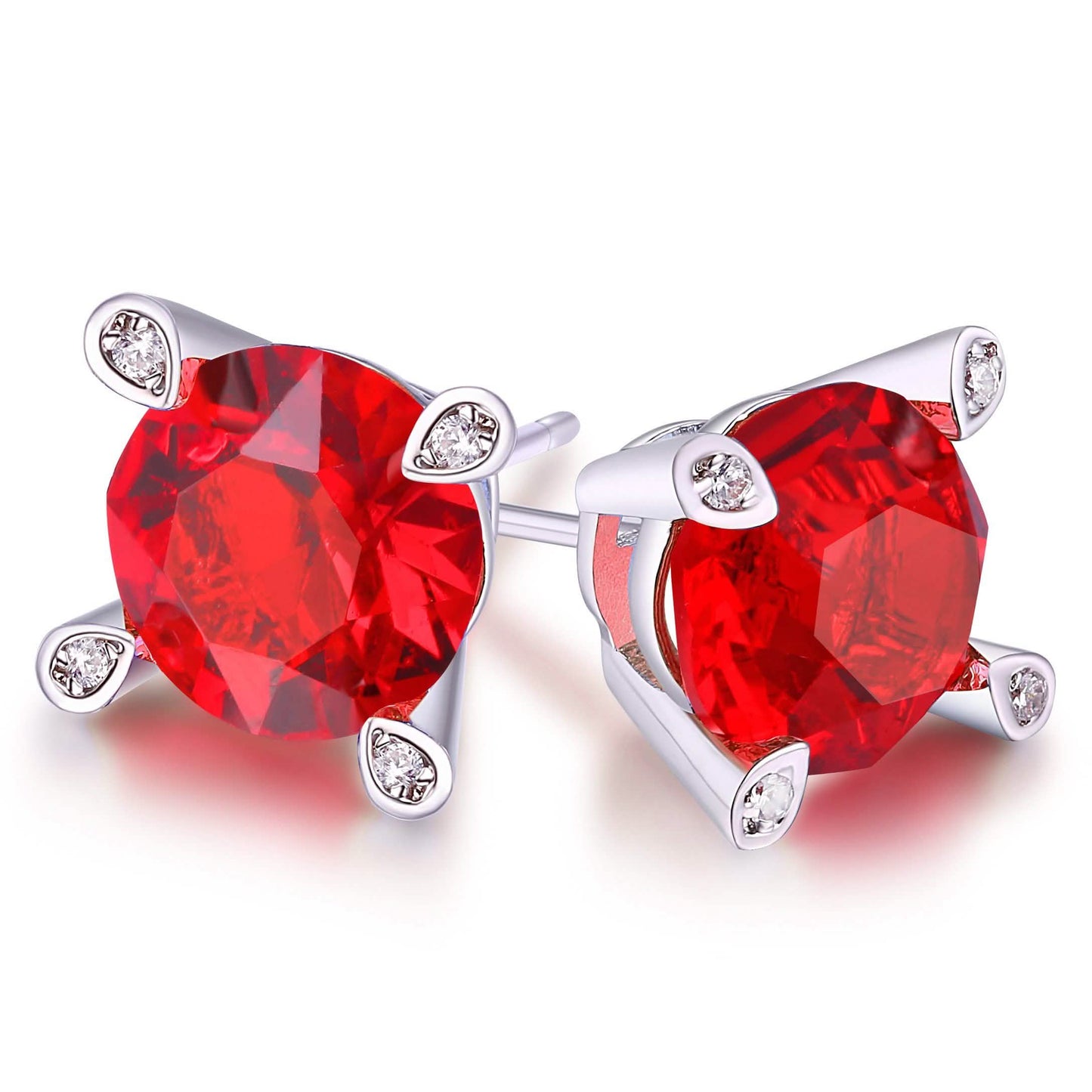 Lab Created Tanzanite Stud Earring in 18K White Gold Plating DailySale