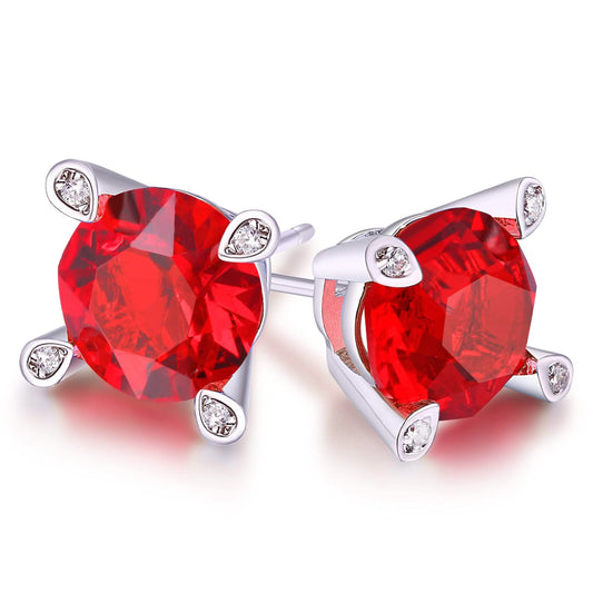 Lab Created Tanzanite Stud Earring in 18K White Gold Plating DailySale