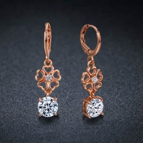 Ladies Simulated Diamond Flower Drop Earrings DailySale