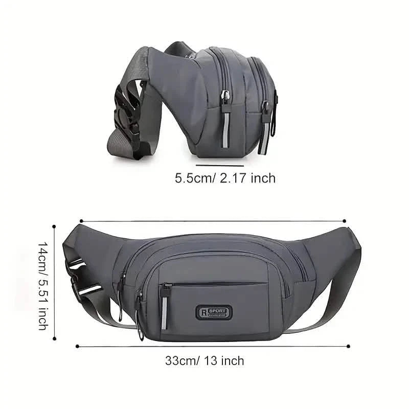 Large Capacity Crossbody Messenger Bag Fanny Pack with Reflective Zipper Strap DailySale