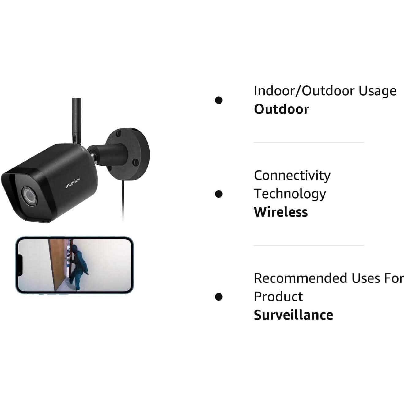 LaView Security Camera Outdoor 1080P HD Wi-Fi Camera (Refurbished) DailySale