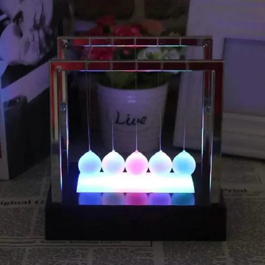 LED Light Up Pendulum Perpetual Fun Science Physics Learning Balance Balls Desk Toys DailySale