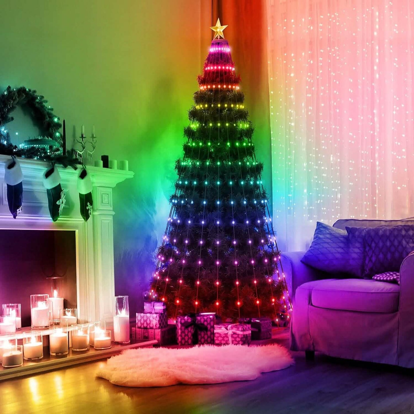 LED Lights Collapsible Christmas Tree Light with Remote App Control DailySale