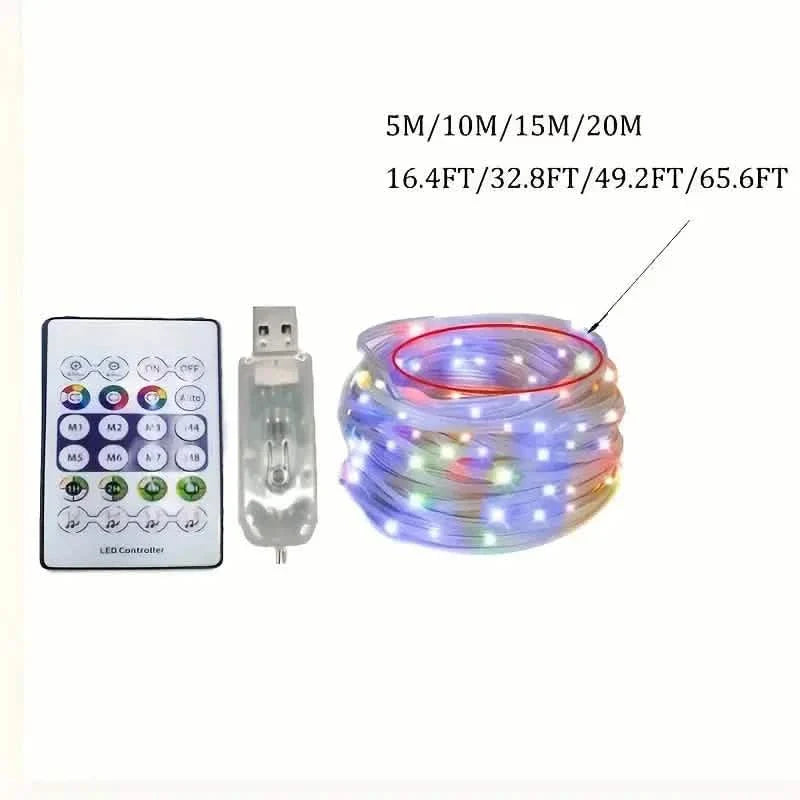 LED Rope Lights Outdoor, RGB Remote Control Fairy String Lights Plug In With 200 LEDs DailySale