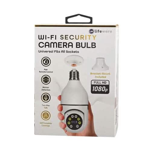 LifeWare Wireless 360-Degree Light Bulb Security Camera DailySale