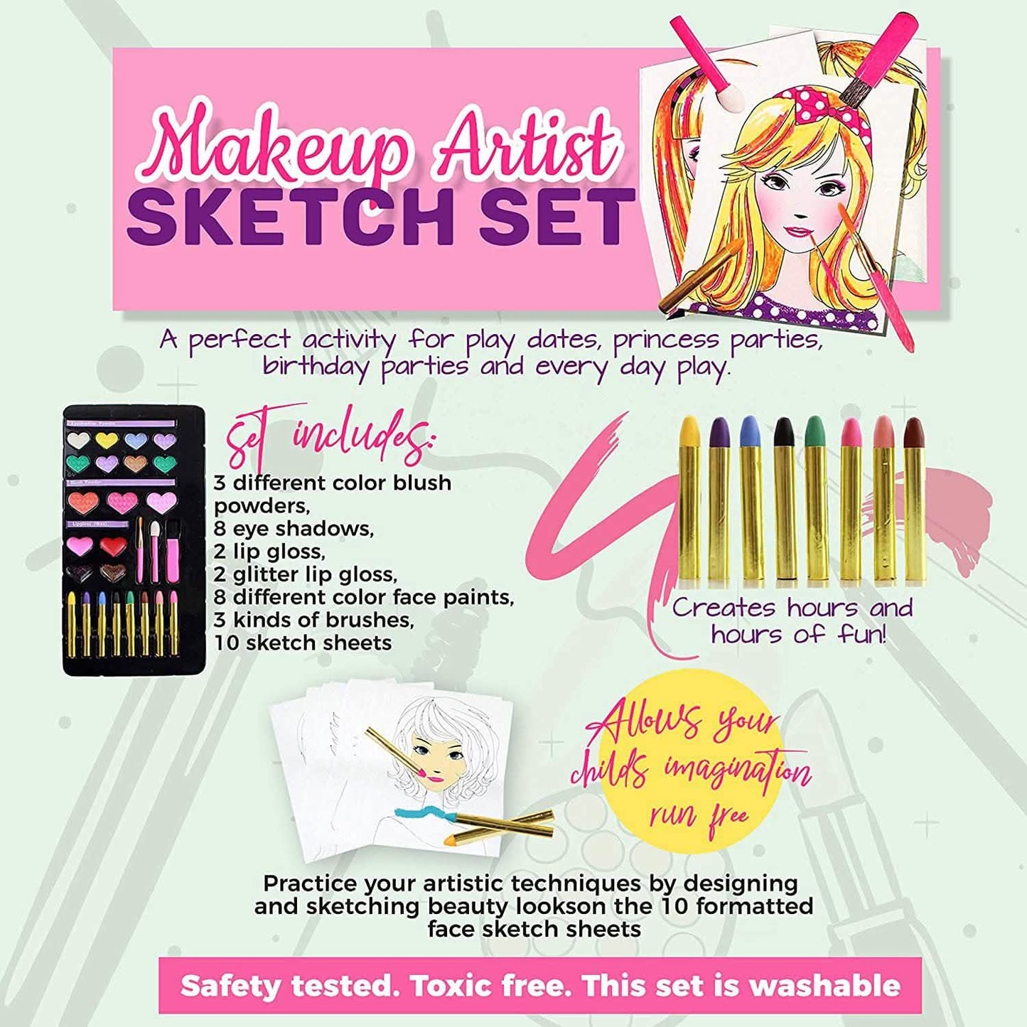 Lil Me Makeup Artist Sketch Set with 10 Design Sketch Sheets DailySale