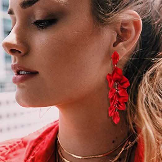 Long Acrylic Rose Petal Earrings DailySale