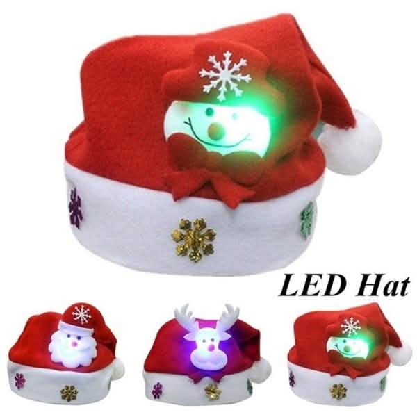 Luminous Christmas Hat Glowing Santa Claus, Snowman, Deer Christmas Hat DailySale