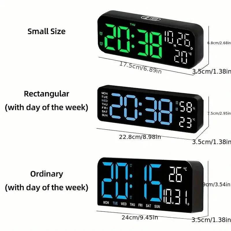 Luminous Large Screen LED Alarm Clock - Displays Week, Temperature, Humidity, and Timer DailySale