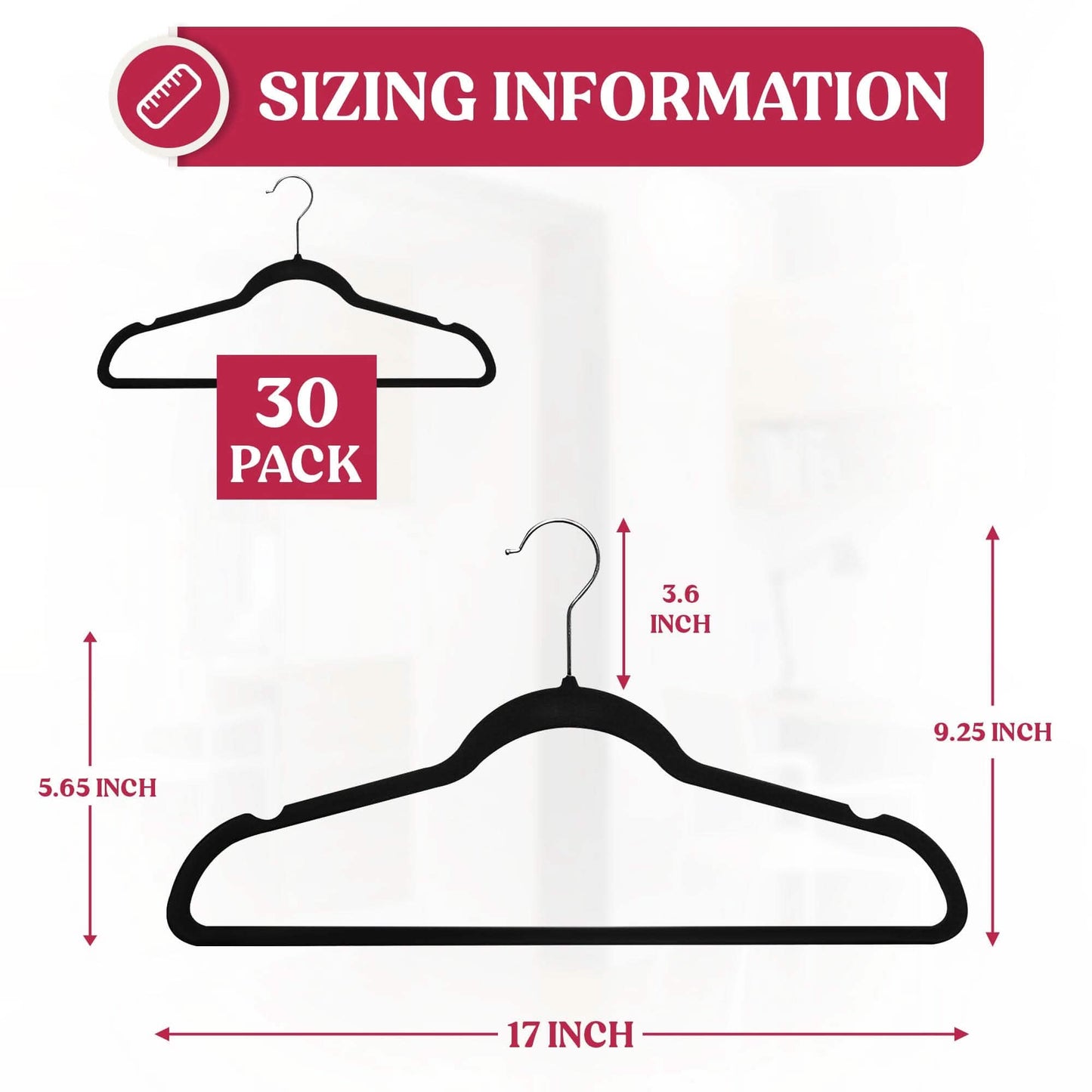 Lux Decor Collection Velvet Hangers Non-Slip Cloth Storage Organizer Space Saving Closet Clothing Hanger Pack DailySale