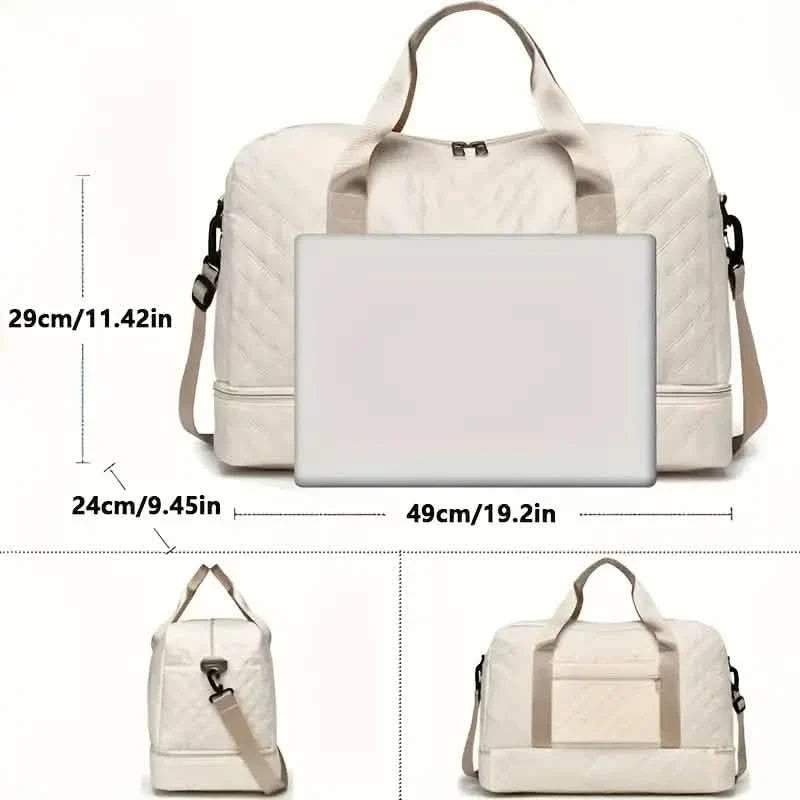 Luxury Large Capacity Duffel Bag – Versatile Shoulder & Crossbody Tote With Dual Side Pockets DailySale