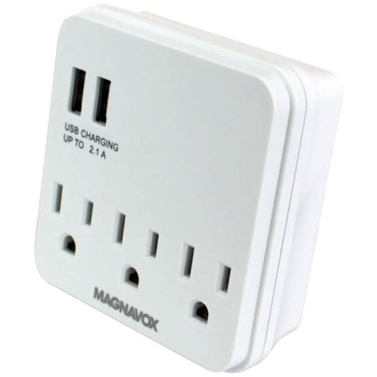 Magnavox Desk Top Multi-Functional Wall Outlet Surge Protector Charging Port DailySale
