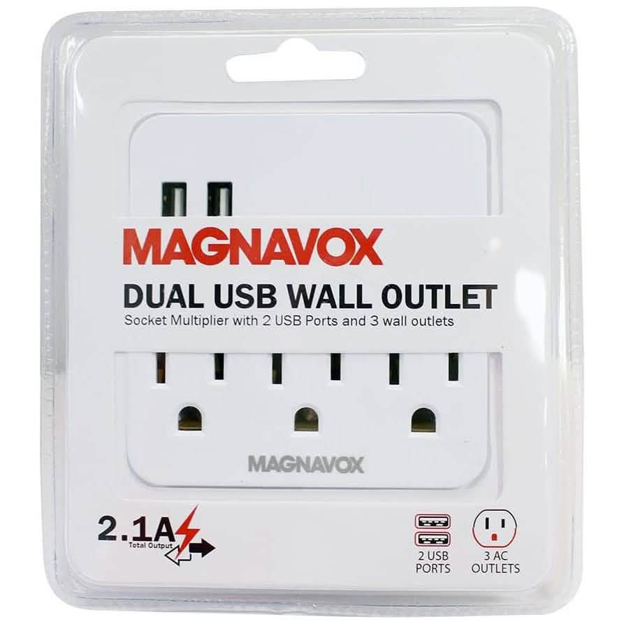 Magnavox Desk Top Multi-Functional Wall Outlet Surge Protector Charging Port DailySale