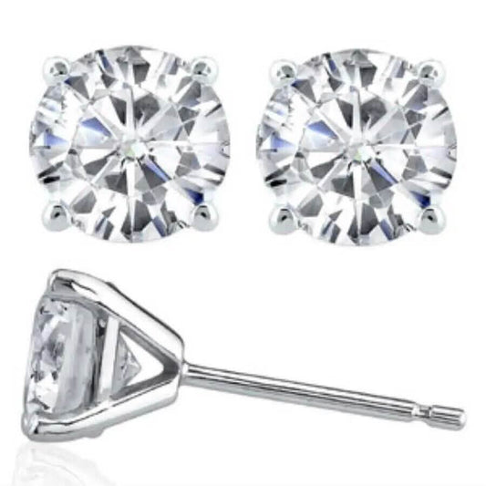 Martini 6.00 Ct D Vs1 Round Lab Created Diamond Earrings 4 Prong 14 K White Gold DailySale